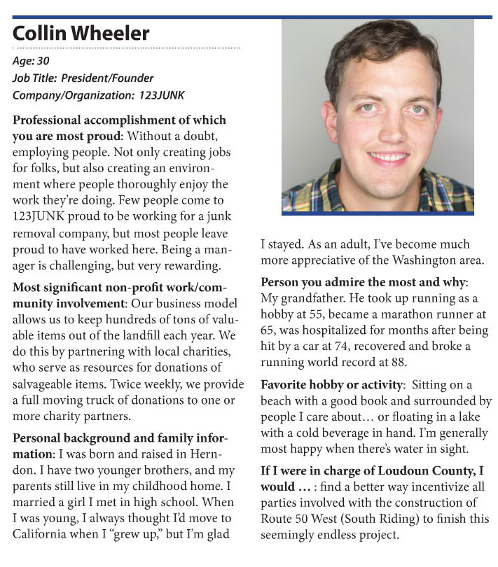 Leesburg Today 40 under 40 Article on Collin Wheeler Leesburg Today 40 under 40 Article